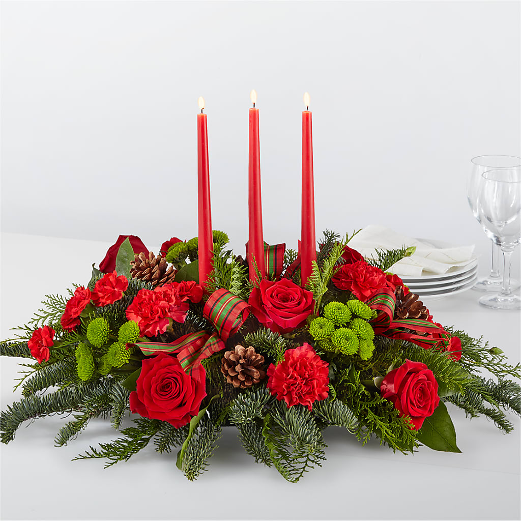 By the Candlelight Centerpiece – Landers Flowers, Savannah MO