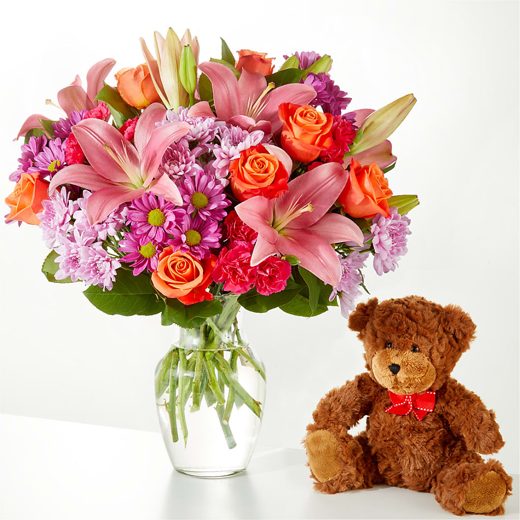 One and Only Bouquet and Bear Bundle – Landers Flowers, Savannah MO