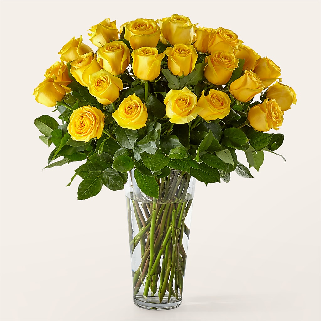 Long Stem Yellow Rose Bouquet – Landers Flowers, Savannah MO