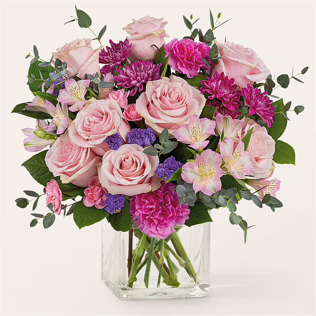 Rosy Radiance Bouquet – Landers Flowers, Savannah MO