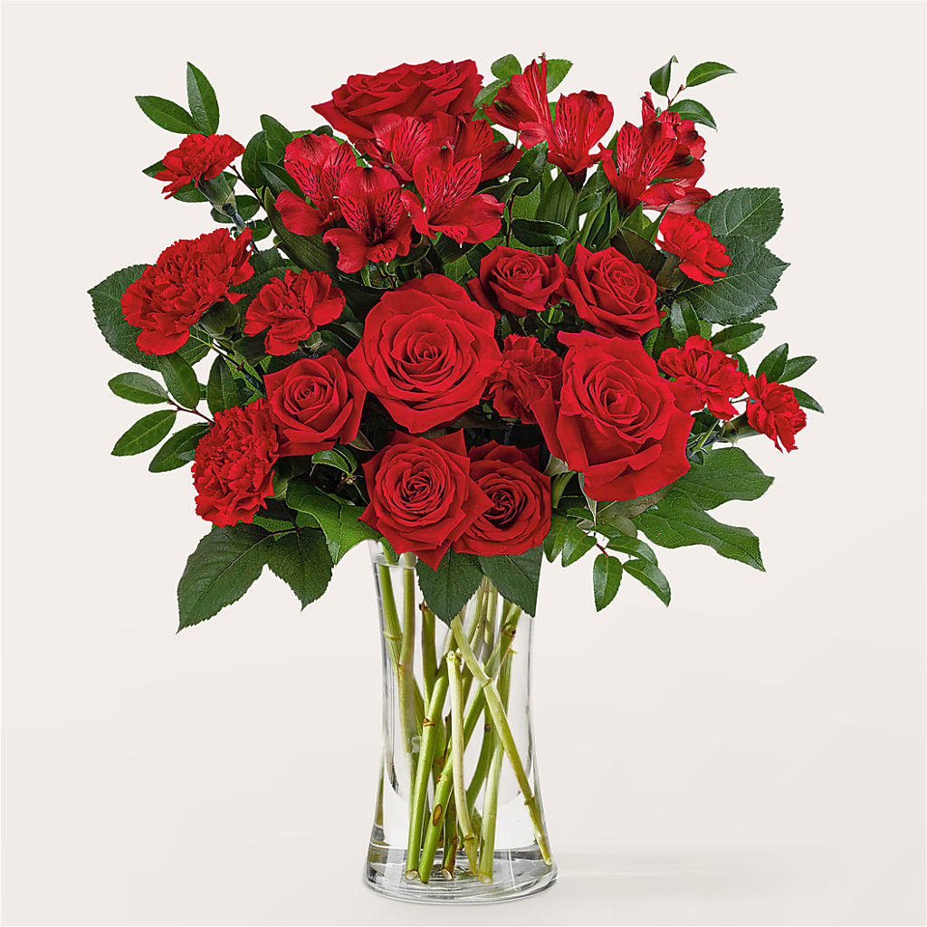 Brilliant Ruby Bouquet – Landers Flowers, Savannah MO