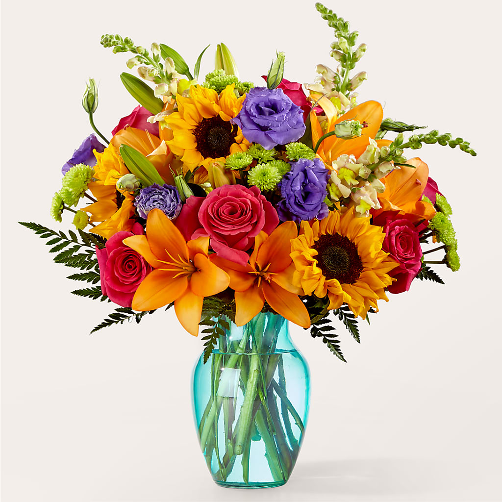 Double Rainbow Bouquet – Landers Flowers, Savannah MO