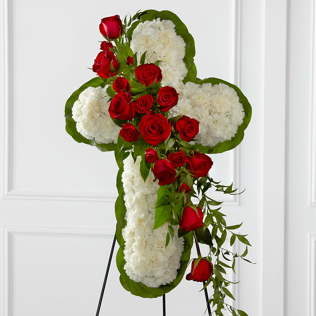 Floral Cross Easel – Landers Flowers, Savannah MO