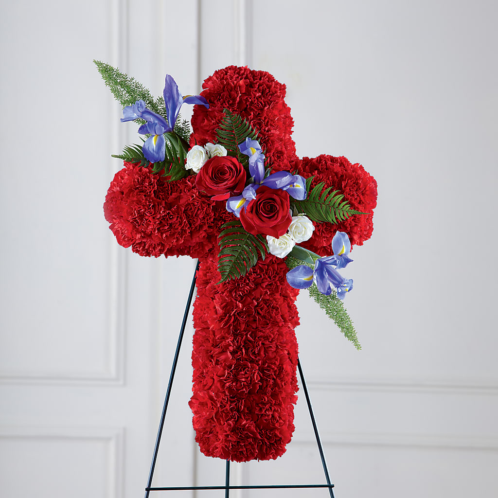 Faithful Hero Floral Cross – Landers Flowers, Savannah MO