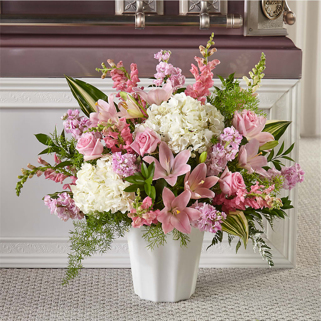 Simply Serene Floor Basket – Landers Flowers, Savannah MO