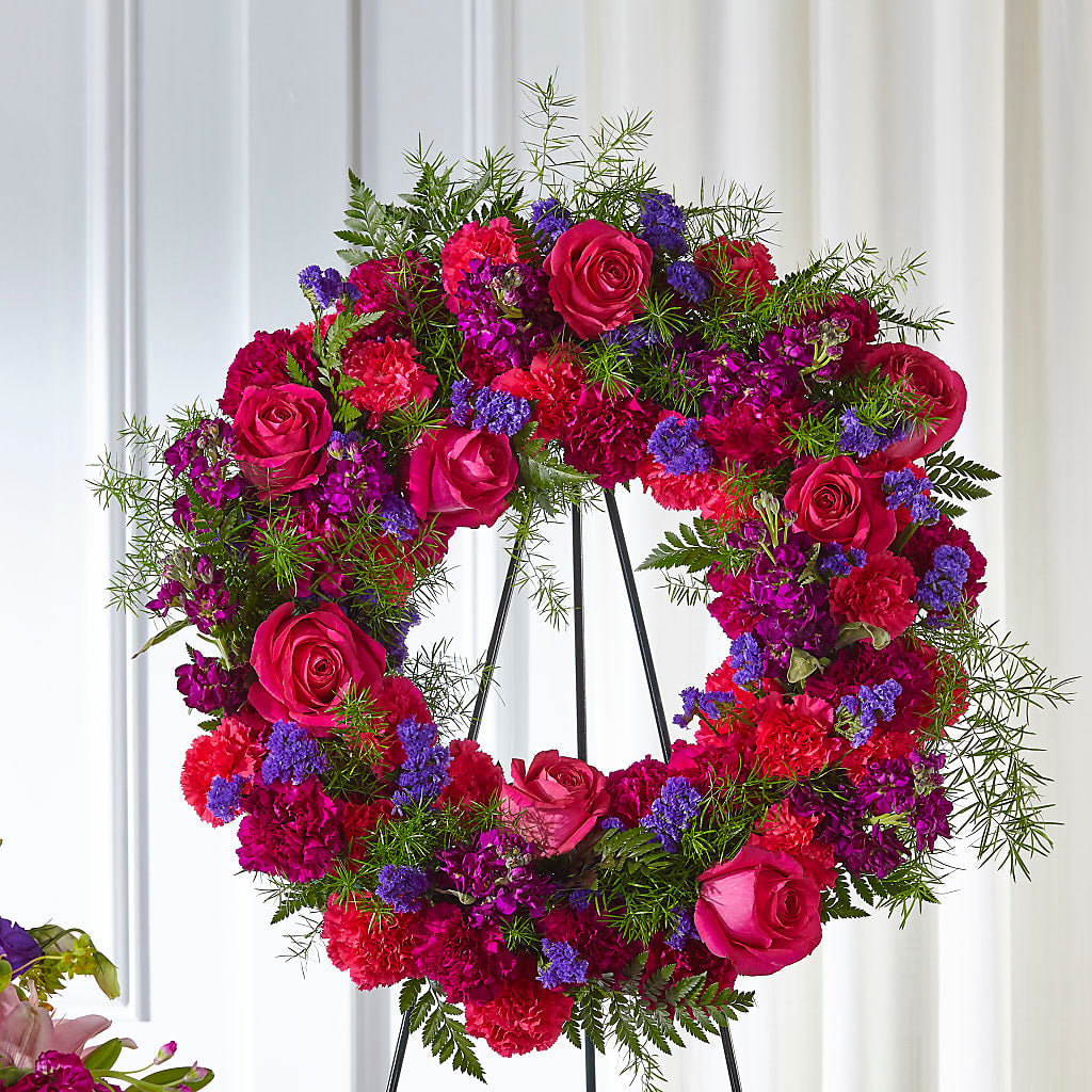 Calming Colors Wreath – Landers Flowers, Savannah MO