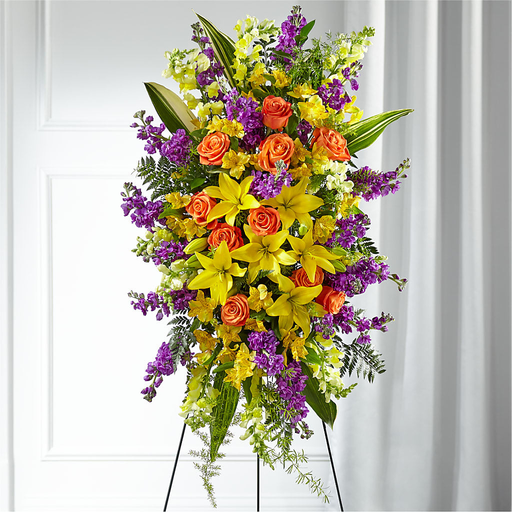 Thoughtful Prayers Standing Spray – Landers Flowers, Savannah MO