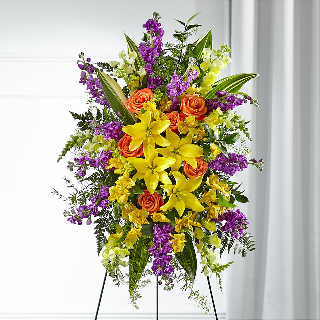 Thoughtful Prayers Standing Spray – Landers Flowers, Savannah MO