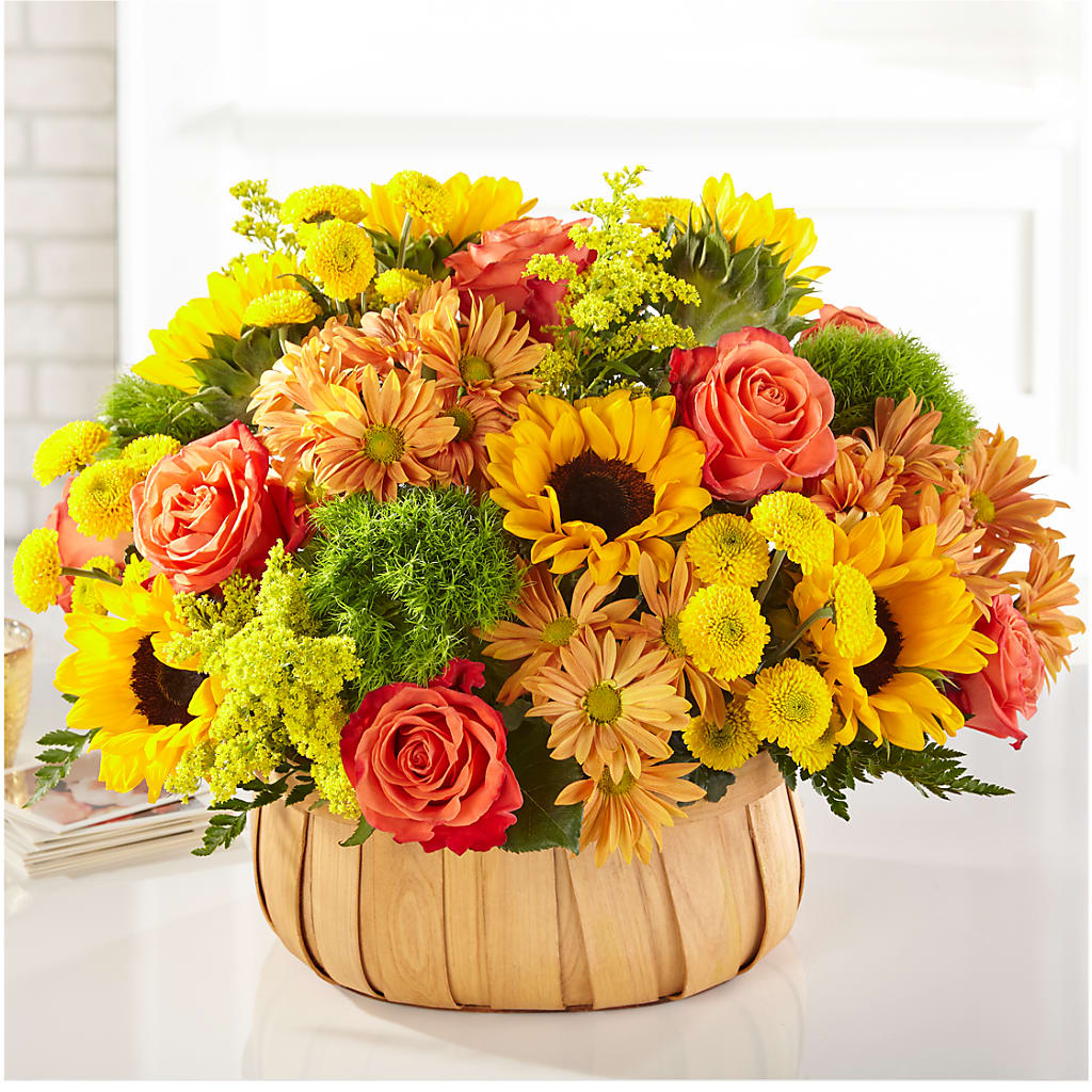 Harvest Sunflower Basket – Landers Flowers, Savannah MO