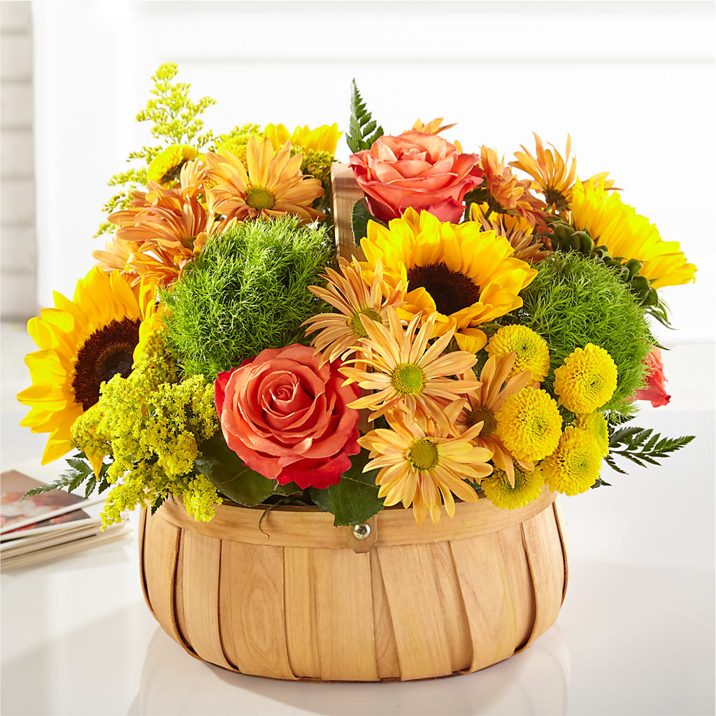 Harvest Sunflower Basket – Landers Flowers, Savannah MO