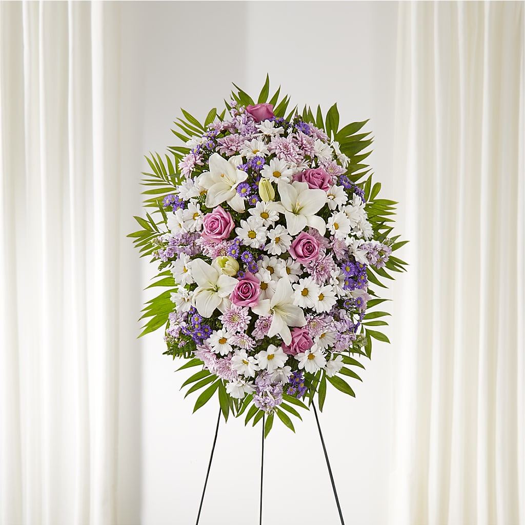 Surrounded by Love Standing Spray – Landers Flowers, Savannah MO