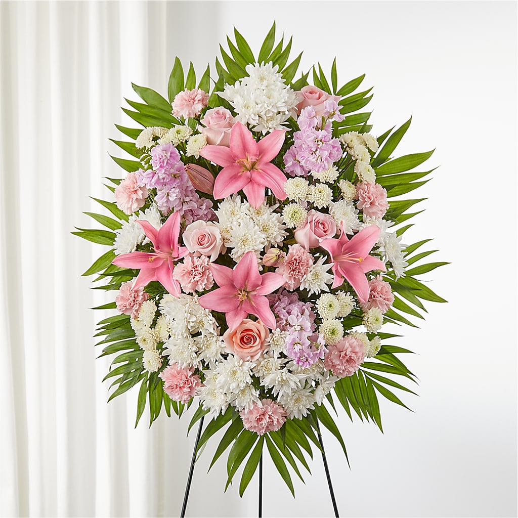 Offering Solace Standing Spray – Landers Flowers, Savannah MO