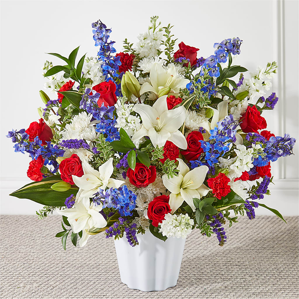 Consoled Floor Basket – Landers Flowers, Savannah MO