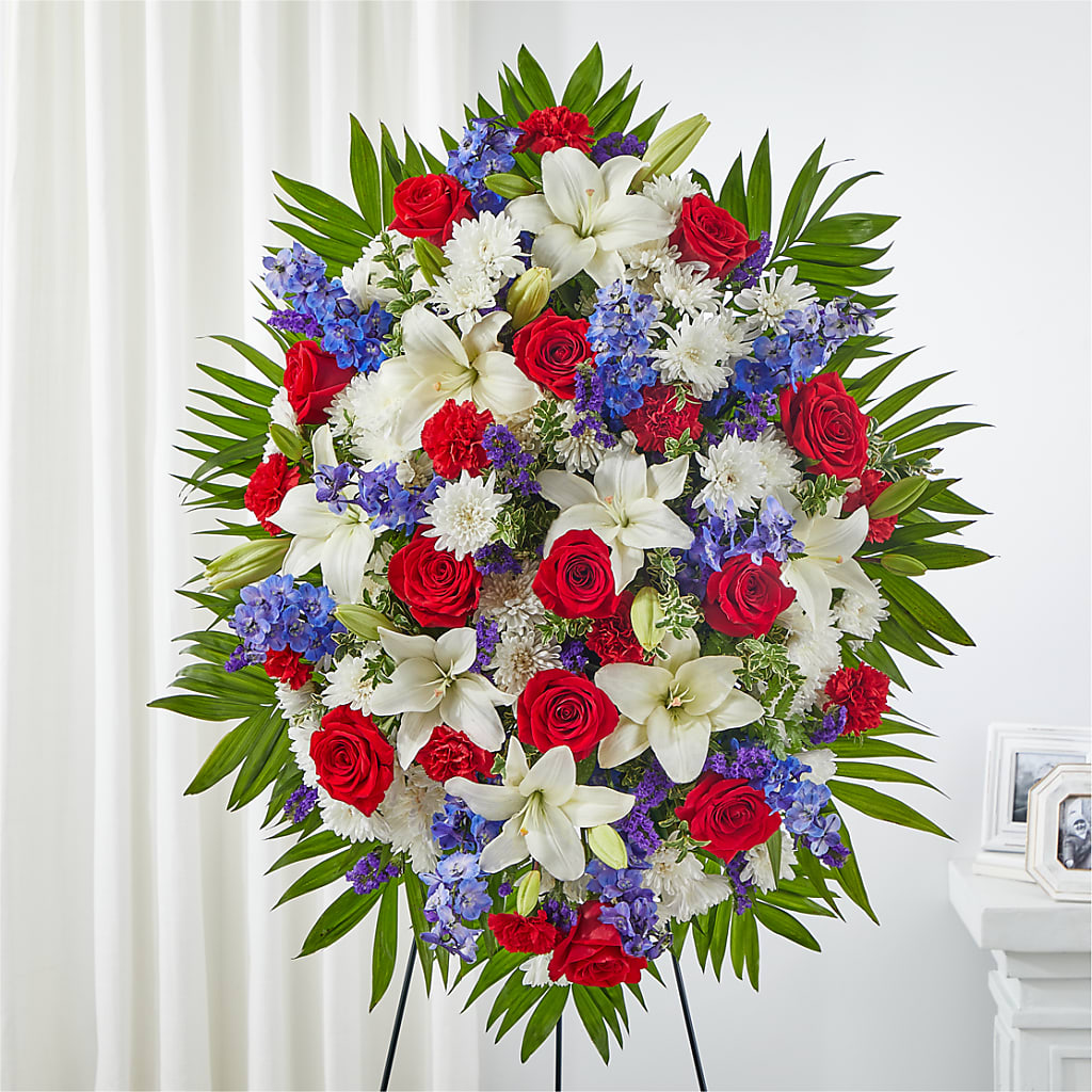 Cherished Service Standing Spray – Landers Flowers, Savannah MO