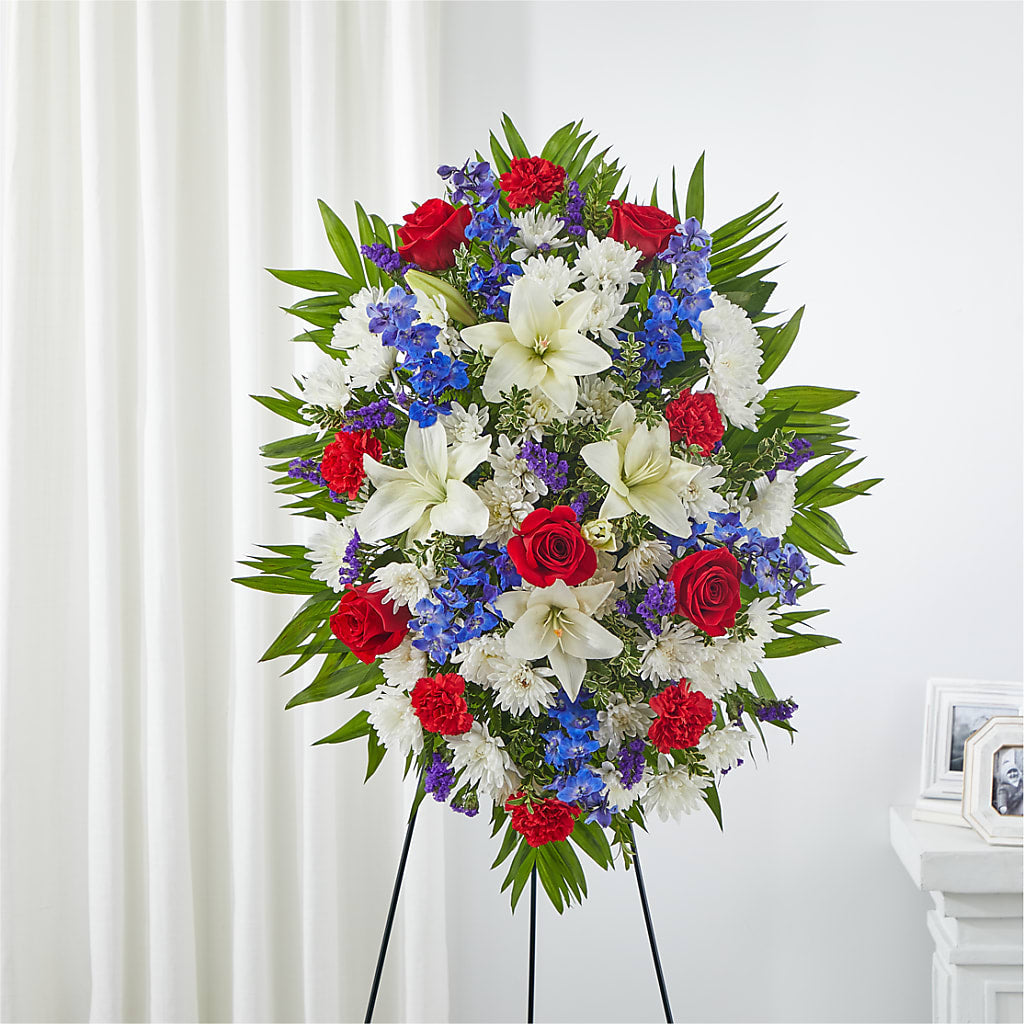 Cherished Service Standing Spray – Landers Flowers, Savannah MO