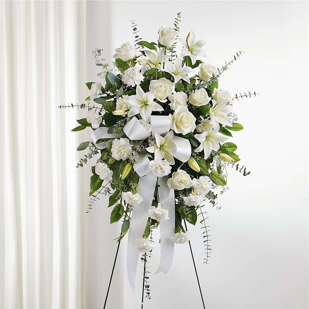 With Care Standing Spray – Landers Flowers, Savannah MO