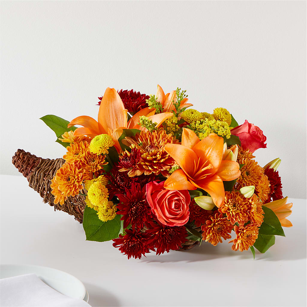 Bouquet of Blessings Cornucopia – Landers Flowers, Savannah MO