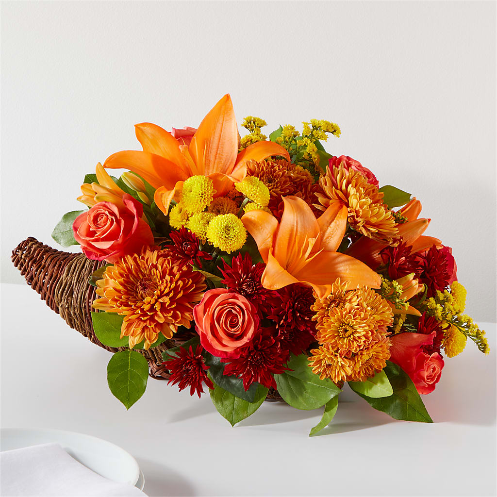 Bouquet of Blessings Cornucopia – Landers Flowers, Savannah MO