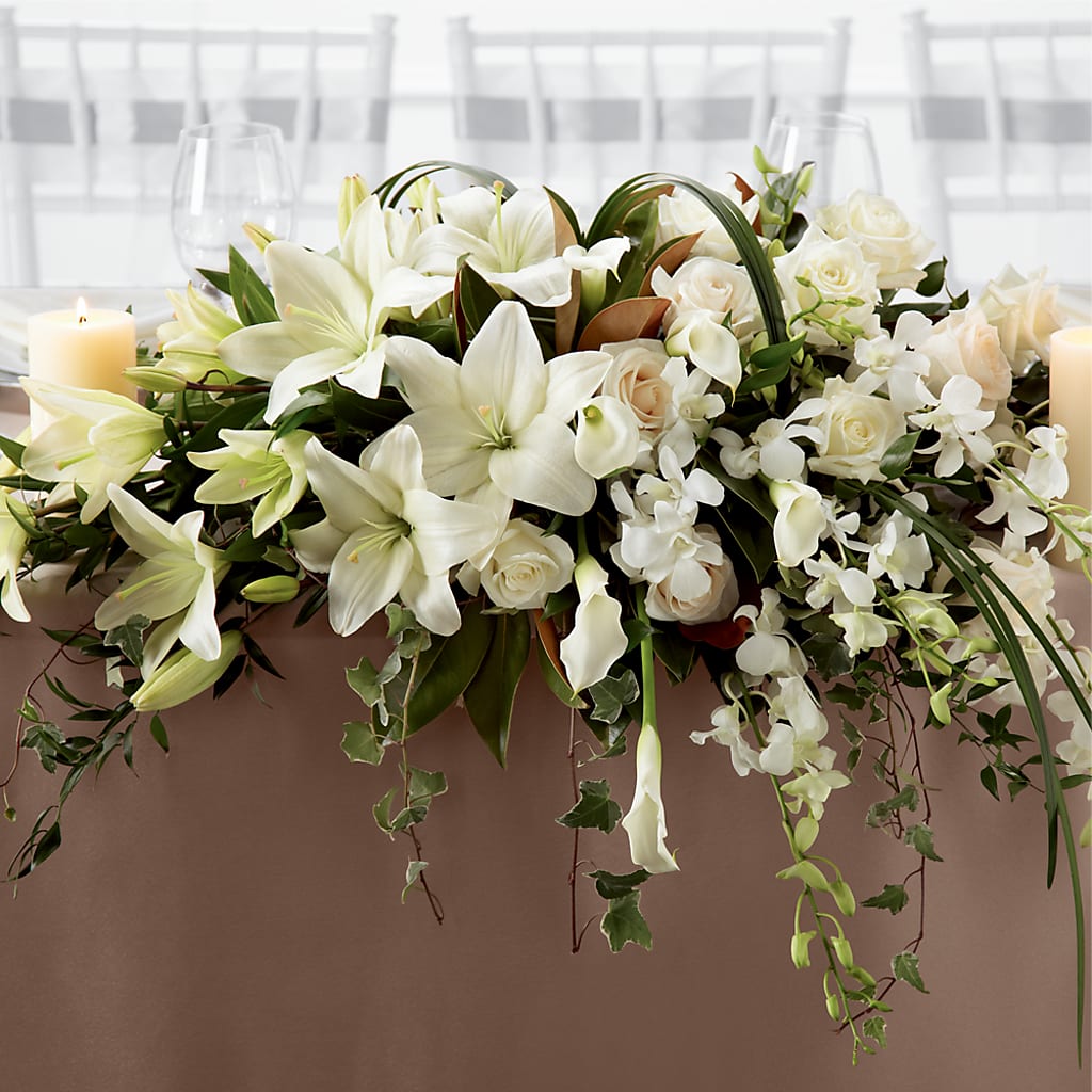 White Linen Arrangement – Landers Flowers, Savannah MO