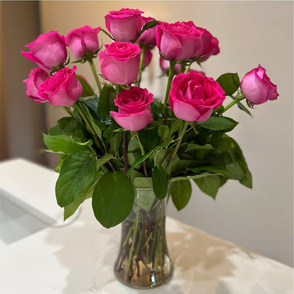 Long Stem Pink Rose Bouquet –  Landers Flowers, Savannah MO