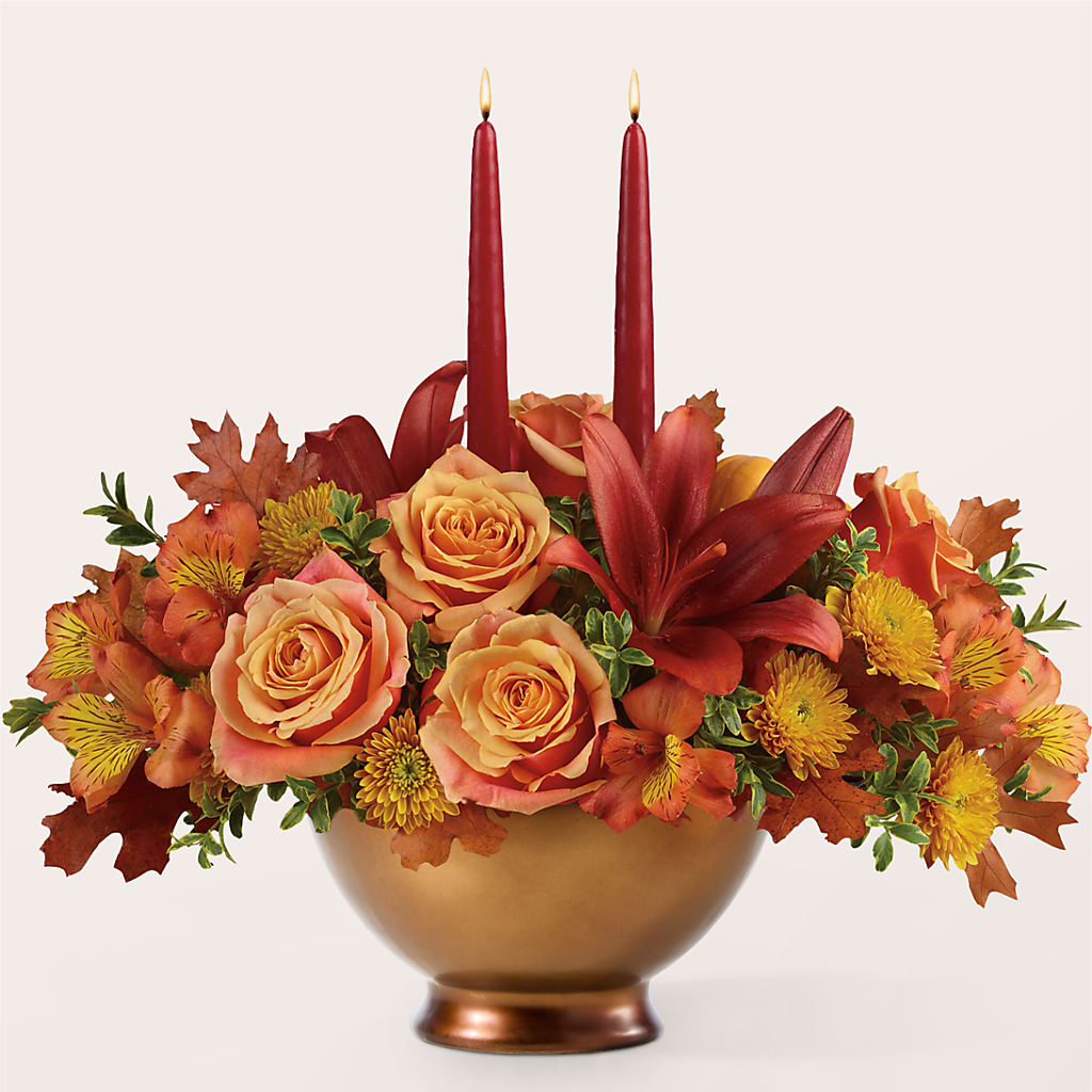 Harvest Table Centerpiece –  Landers Flowers, Savannah MO
