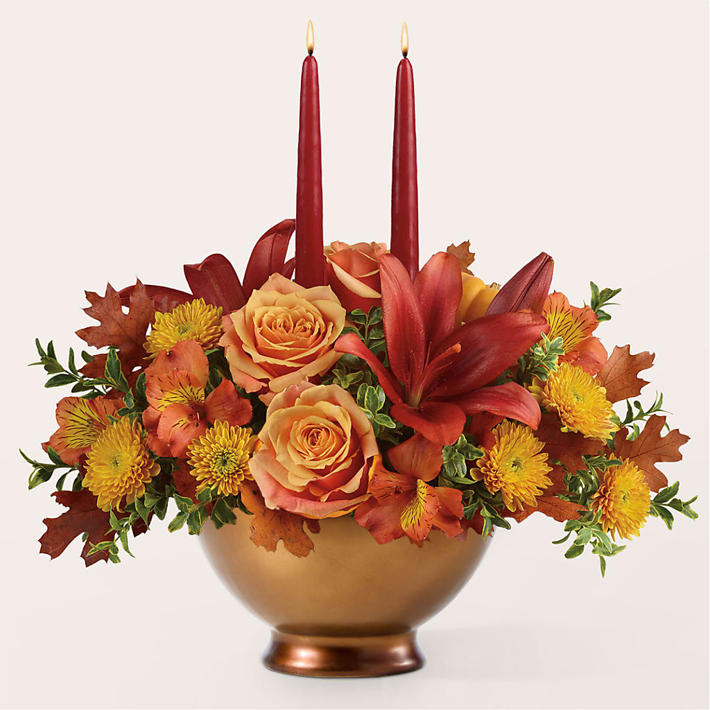 Harvest Table Centerpiece –  Landers Flowers, Savannah MO