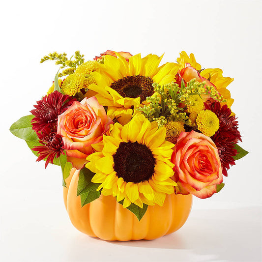 Golden Gourd Pumpkin Bouquet –  Landers Flowers, Savannah MO
