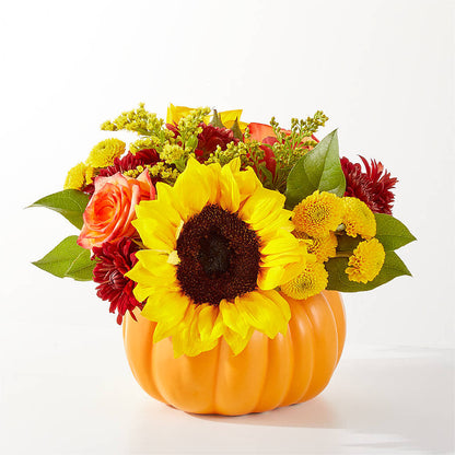 Golden Gourd Pumpkin Bouquet –  Landers Flowers, Savannah MO