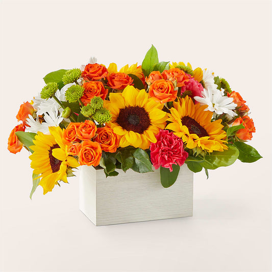 Sun-drenched Blooms Box Bouquet –  Landers Flowers, Savannah MO