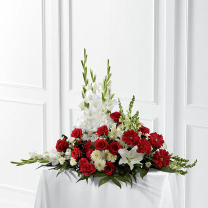Crimson & White Arrangement –  Landers Flowers, Savannah MO