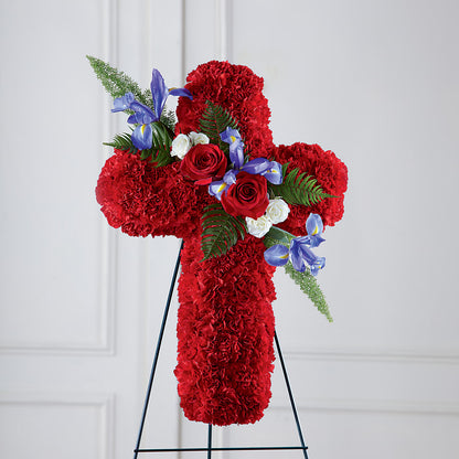 Faithful Hero Floral Cross –  Landers Flowers, Savannah MO