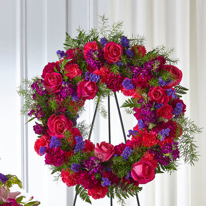 Calming Colors Wreath –  Landers Flowers, Savannah MO
