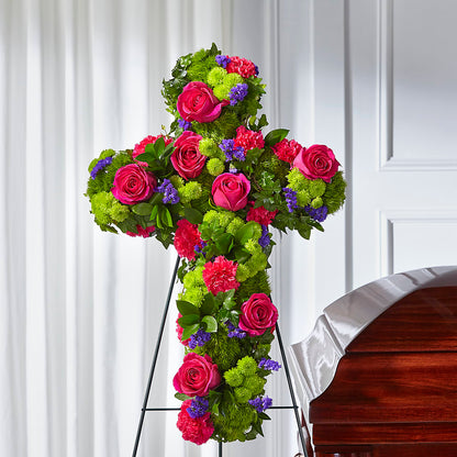 Tribute Rose Floral Cross –  Landers Flowers, Savannah MO