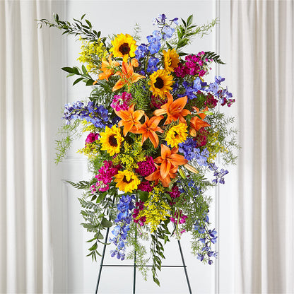 Sunlit Memories Standing Spray (Standard) –  Landers Flowers, Savannah MO