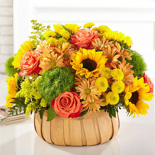 Harvest Sunflower Basket – LANDERS FLOWERS, Savannah MO