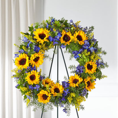 Bright Rays Wreath –  Landers Flowers, Savannah MO