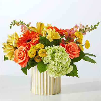 Autumn Sunshine Bouquet with Ivory Vase –  Landers Flowers, Savannah MO
