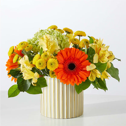 Autumn Sunshine Bouquet with Ivory Vase –  Landers Flowers, Savannah MO