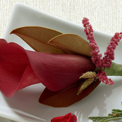 Red Calla Boutonniere –  Landers Flowers, Savannah MO